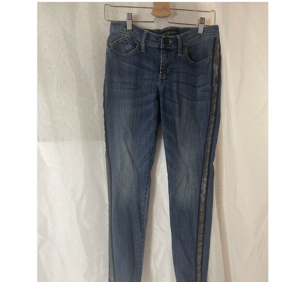 Rock & Republic Women's Denim Jeans Size 6 Leg Stripe - Picture 1 of 6